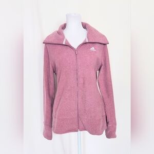 Adidas Womens Small Full Zip Performance Fleece Sweatshirt Golf Jacket